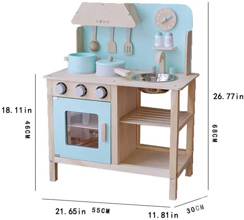 Wooden Kitchen Playset With Accessories - طقم مطبخ خشبي مع إكسسوارات 1