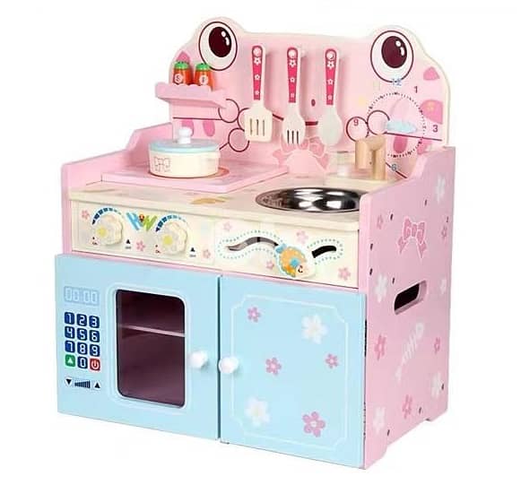 Wooden Kitchen Playset With Accessories 40x30x21 CM - طقم مطبخ خشبي 0