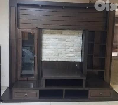 Brown TV cabinet فيترين خشب