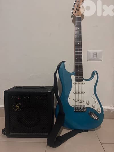 Electic guitar and amplifier