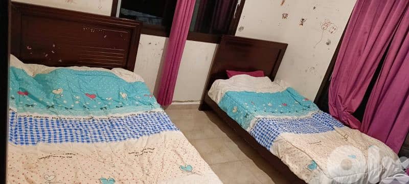 غرفة نوم ولادي تختين مفرد ونص وخزانة طابقين مع مراية و2 جارور 2