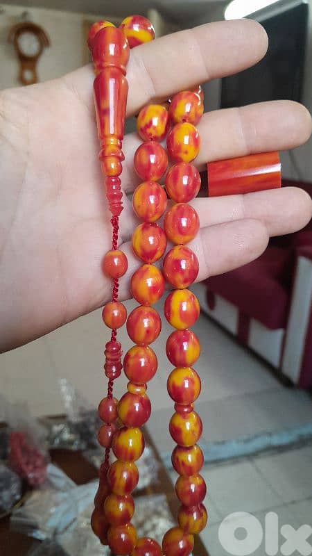 مسبحه مسكي قضبان خراطه مميزه في وزن مع شقفه خامه 1