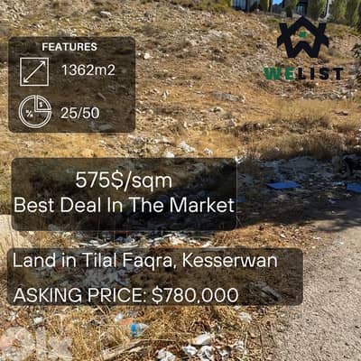 Land for sale in Tilal Faqra ارض للبيع في منطقة تلال فقرا