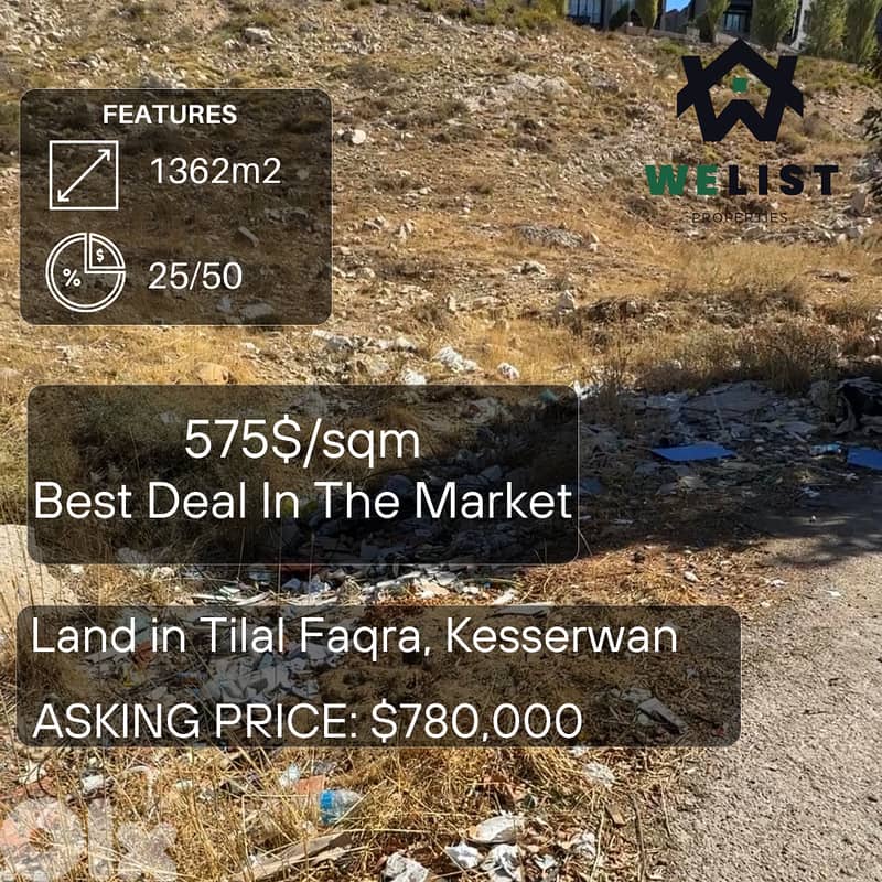 Land for sale in Tilal Faqra ارض للبيع في منطقة تلال فقرا 0