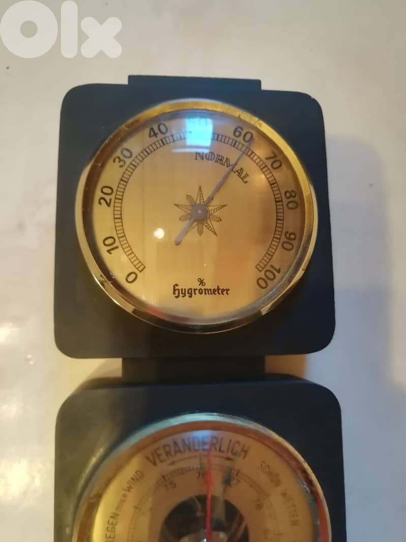 Retro style Barometer thermometer & hygrometer in wooden frame 3