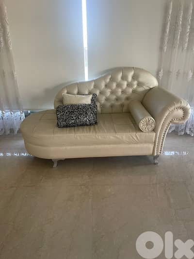 Modern White Sofa with Pillows