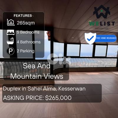 Apartment Duplex for sale in Sahel Alma دوبليكس للبيع في ساحل علما