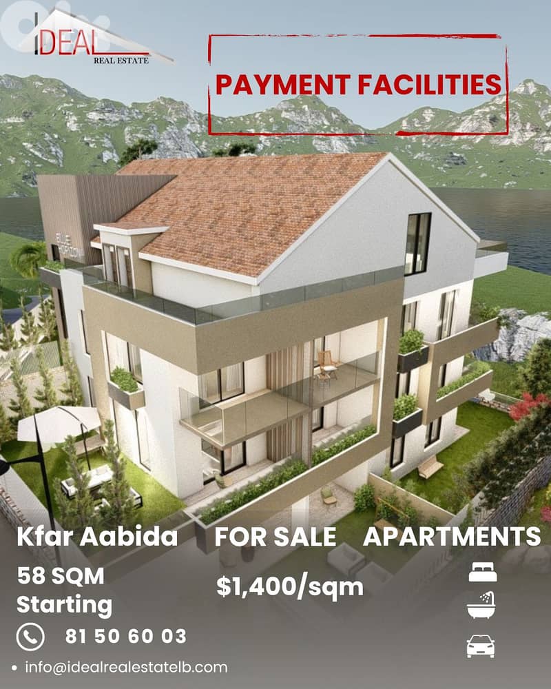 Apartments for sale in Kfar Aabida Batroun شقق في للبيع في كفر عبيدا 0