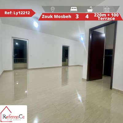 Apartment with 2 terraces in zouk mosbeh شقة و تراسان في زوق مصبح