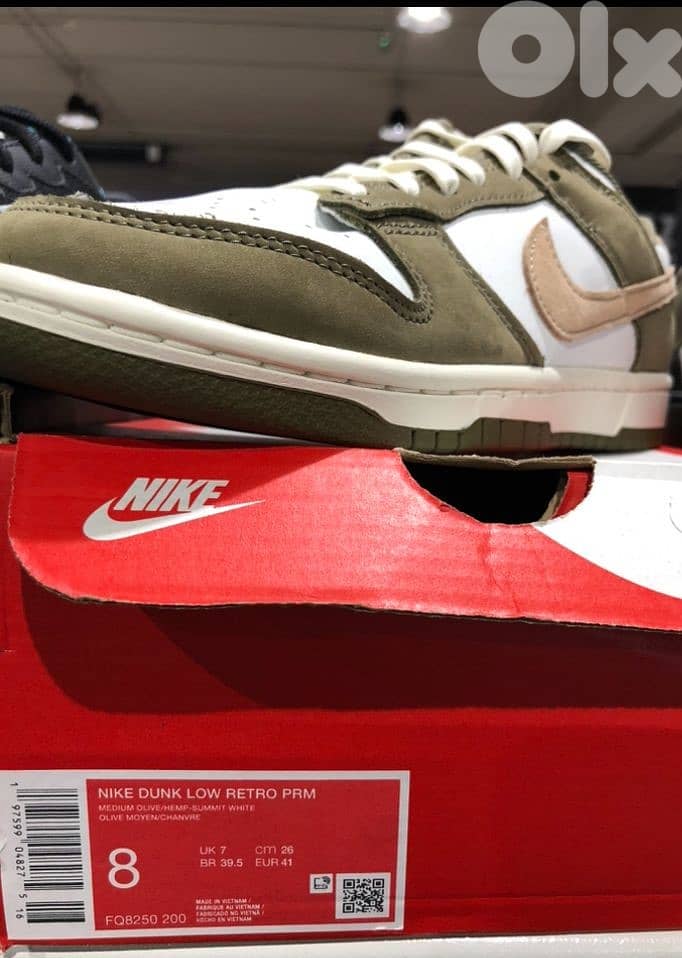 Nike Dunk Low Retro PRM Medium Olive - Size 41 1