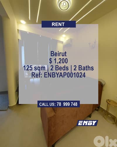 Apartment for Rent Beirut | Prime Location | Partial Sea View