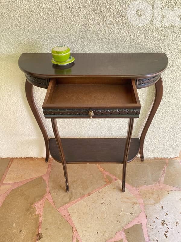 *Vintage Wooden Console Table with Drawer 1
