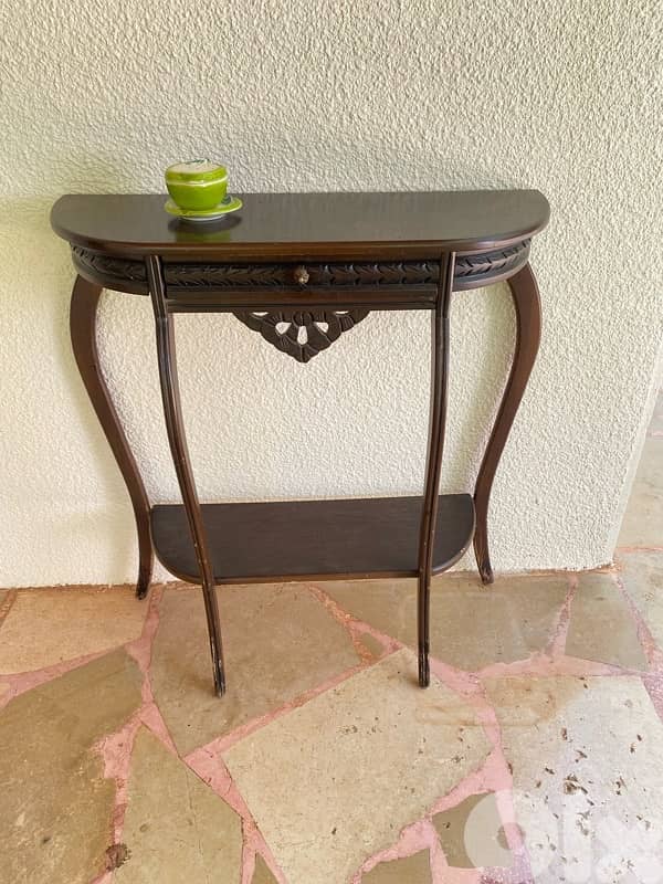 *Vintage Wooden Console Table with Drawer 2