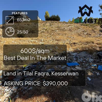 Land for sale in Tilal Faqra رض للبيع في منطقة تلال فقرا