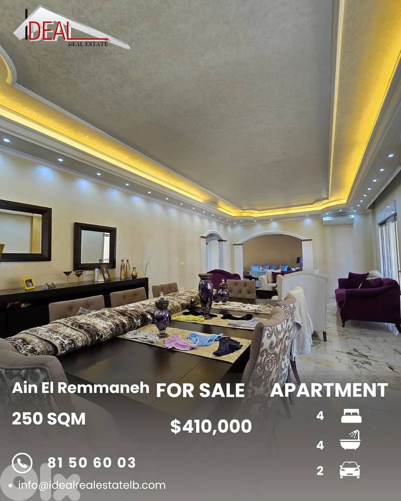 Apartment for sale in Ain El Remmaneh Baabda شقة للبيع في عين الرمانة 0