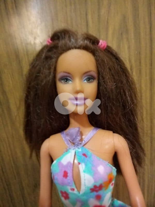 Barbie GLITZ Brunette as new doll in floral dress2005 Unflexi+Shoes=20 3