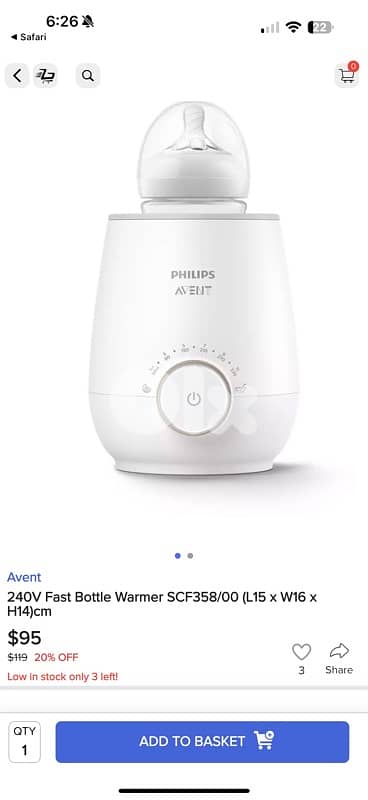 avent bottle warmer