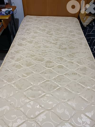 wooden bed with mattress excellent condition and two drawers