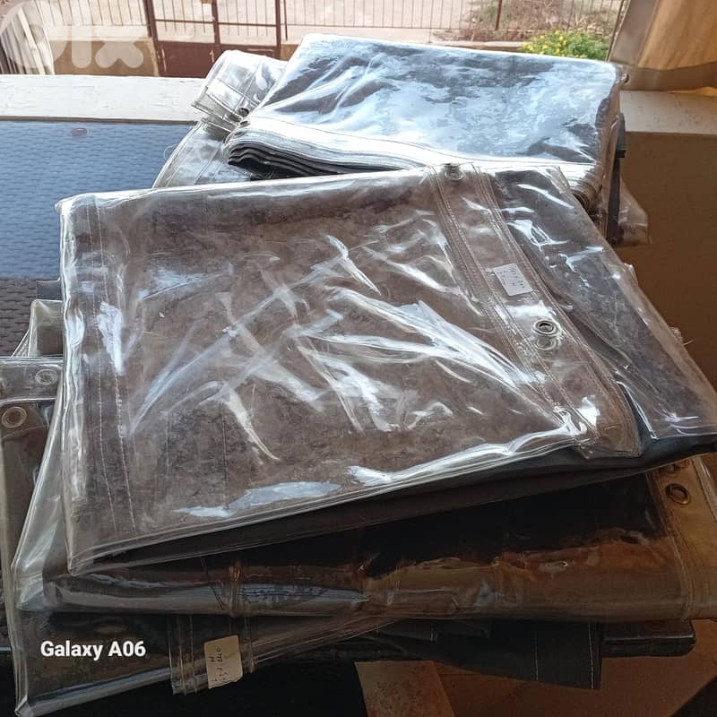 Outdoor Weather Curtains- Transparent PVC   ستائر حماية خارجية جديدة 1