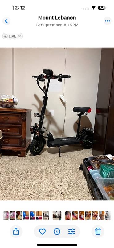Electric scooter with a chair Electric scooter with a chair