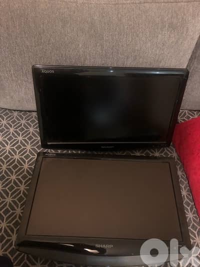 two mini tvs