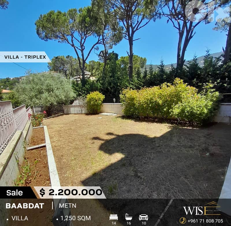 1,250 SQM Villa for SALE in Baabdat 0