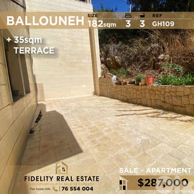 Apartment for sale in Ballouneh GH109 شقة للبيع في بلونة