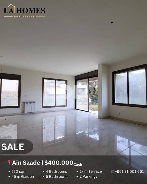 apartment for sale in ain saade شقة للبيع في عين سعادة 0