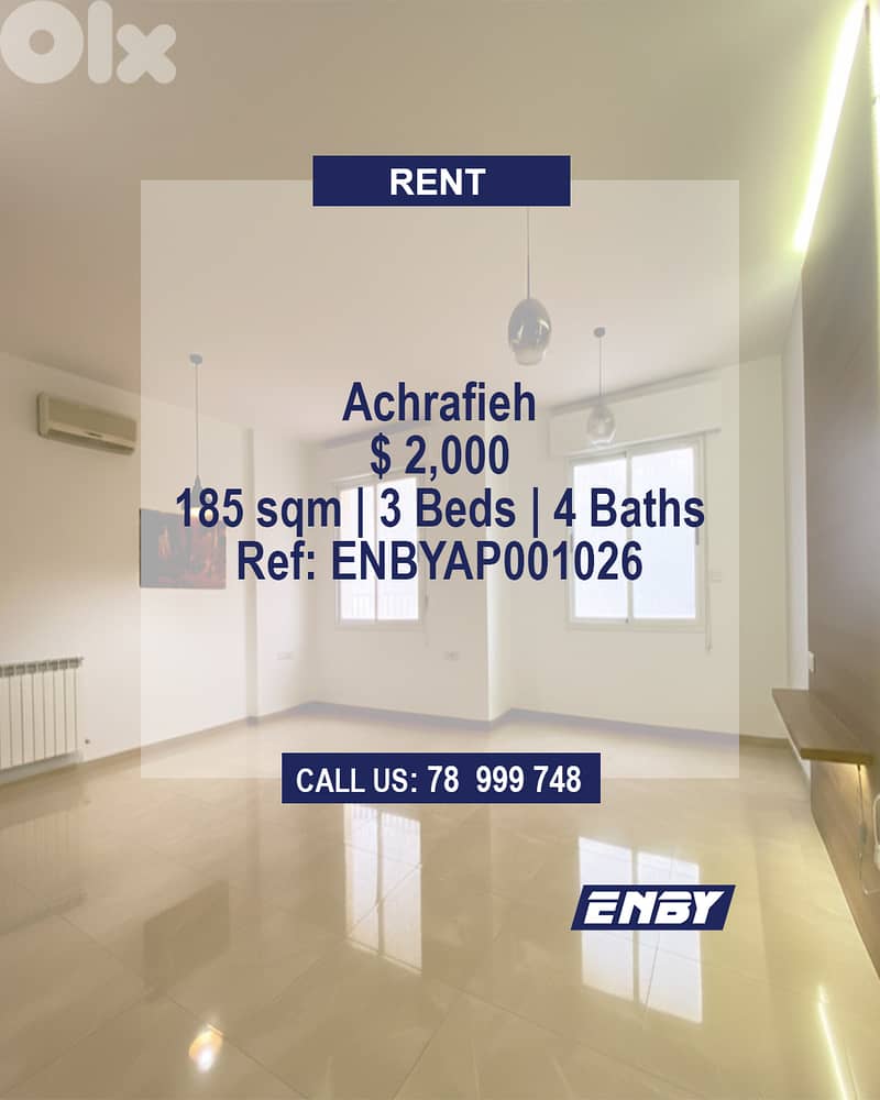 Apartment for rent in Achrafieh | New Aparatment | Catchy Area 0