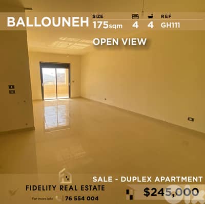 Duplex for sale in Ballouneh GH111 دوبلكس  للبيع في بلونة