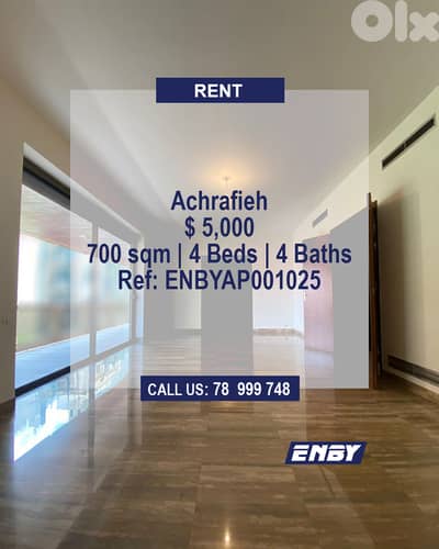 Apartment for rent in Achrafieh | Prime location | Spacious | Sea View