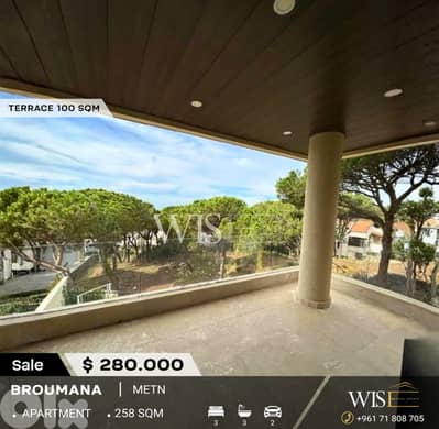 Stunning 258 SQM Apartment with Terrace for SALE in Broumana
