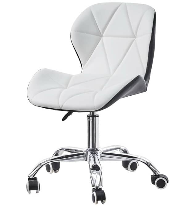 Taimi Ergonomic Office Chair – White & Black Faux Leather Design 0