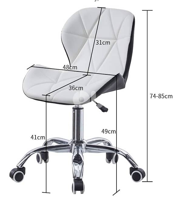 Taimi Ergonomic Office Chair – White & Black Faux Leather Design 2