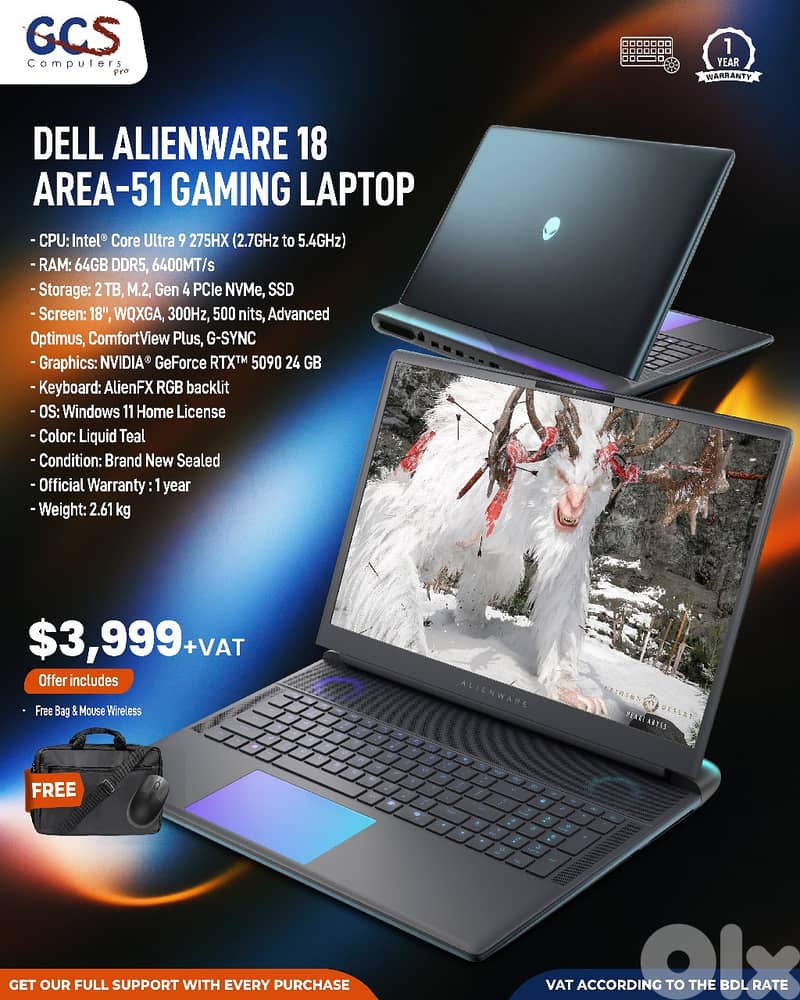 Dell Alienware 18 Area-51 Gaming Laptop 0
