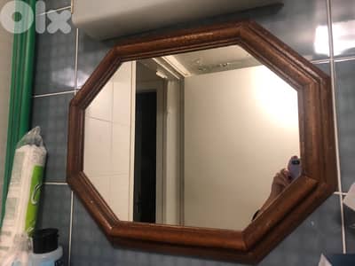 Bathroom wooden mirror