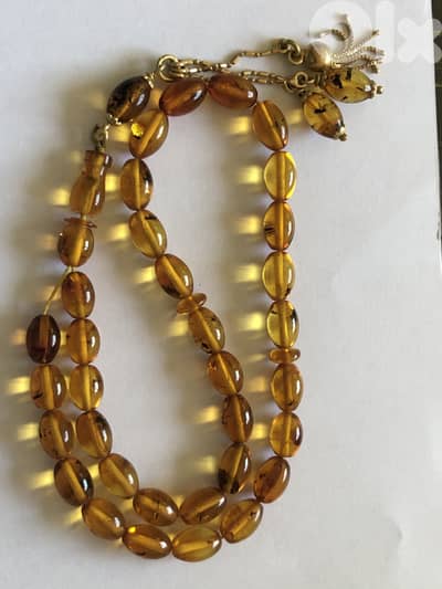 Luxury Baltic Amber Beads with Insects & 18K Gold 5g