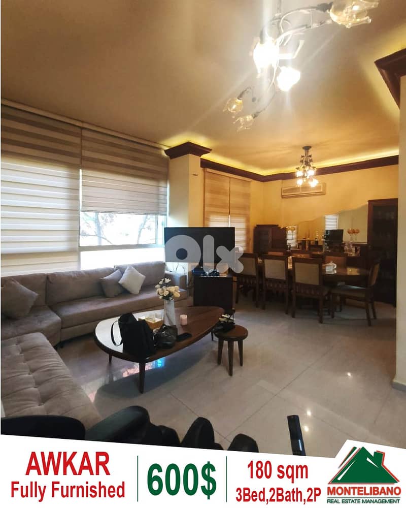 Fully Furnished 180 sqm Apartment For Rent in Awkar (عوكر) 0