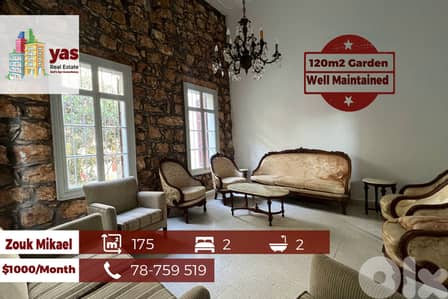 Zouk Mikael 175m2 | 120m2 Garden | Rent | Partly Furnished | EH