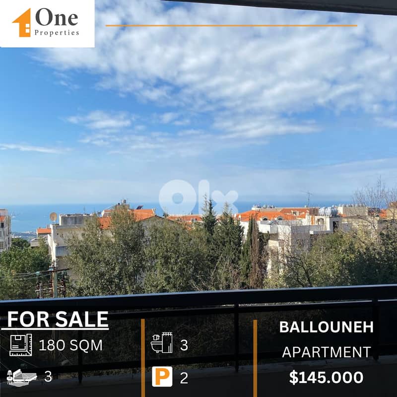 APARTMENT FOR SALE IN BALLOUNEH 0