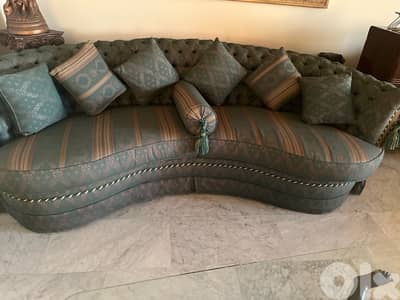 green custom nader living room