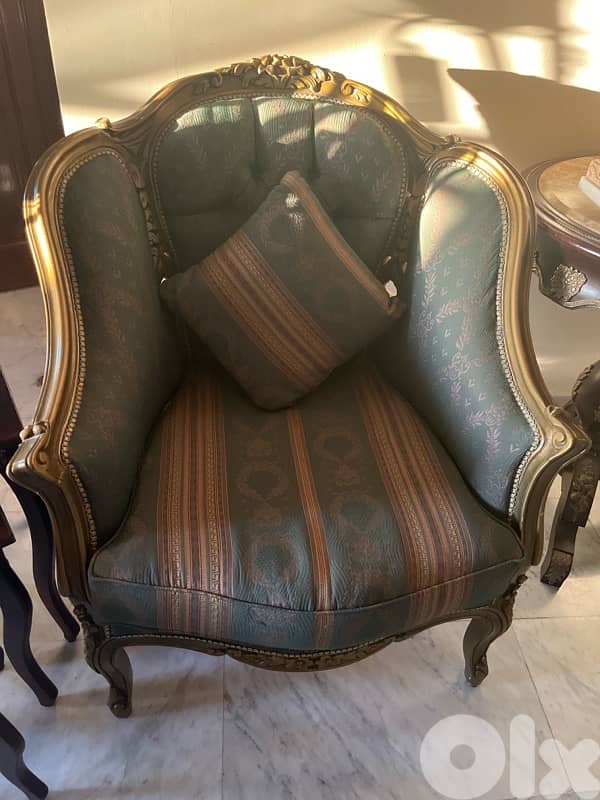 green custom nader living room 1