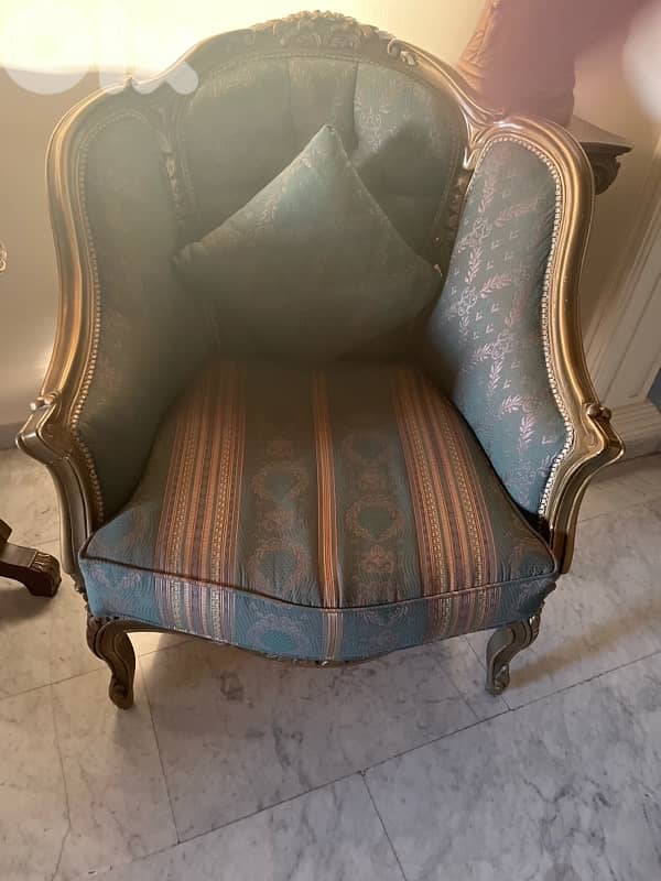 green custom nader living room 2