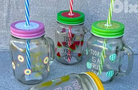 mason jars with straw