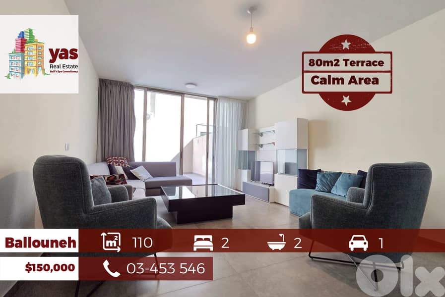 Ballouneh 110m2 | 80m2 Terrace  |Prime Location | New | TO/KS 0