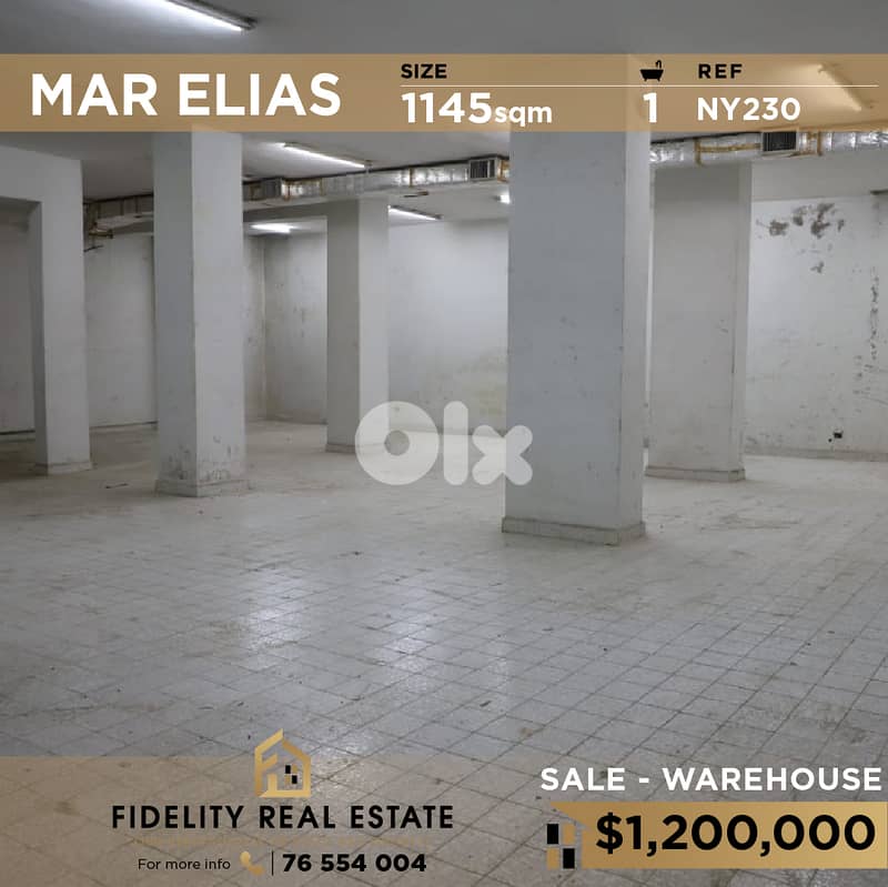 Warehouse for sale in Mar Elias NY230 مستودع للبيع في مار الياس 0