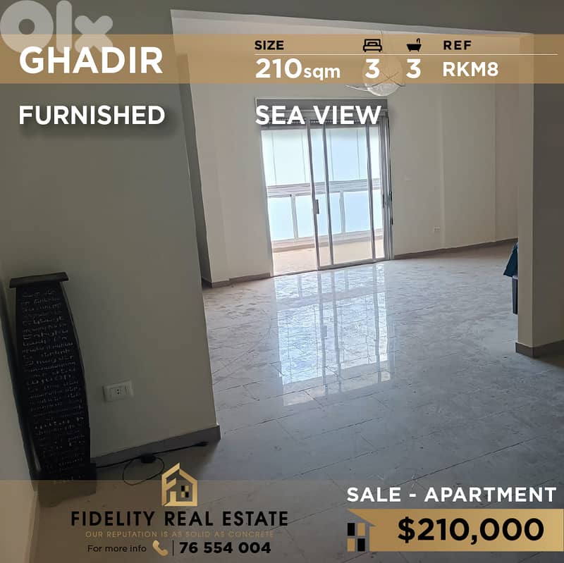 Apartment for sale in Ghadir furnished RKM8 شقة مفروشة في غدير 0
