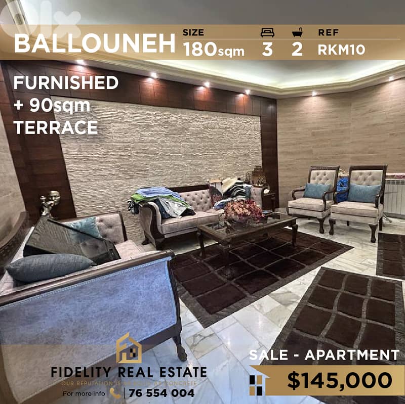 Apartment for sale in Ballouneh RKM10 شقة للبيع في بلونة 0