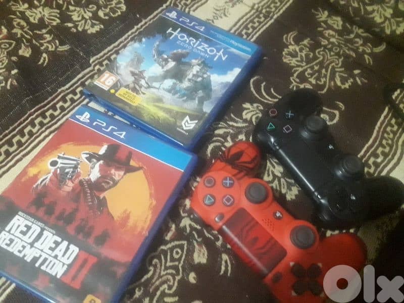 Ps4 slim 5ar2a ma3 maskteyn 1 mnoun original + 2cd 0
