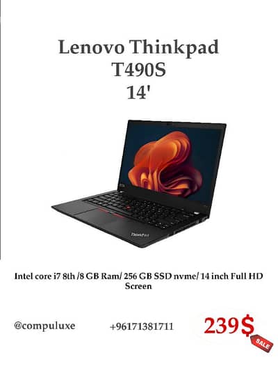 On Sale Lenovo T490S Laptops